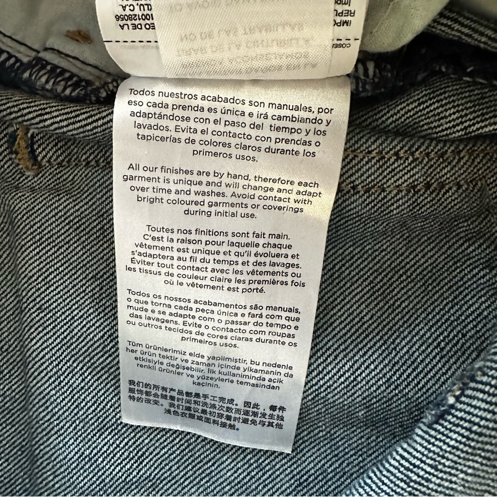 Mango Wide Leg Raw Edge Distressed Hem Blue Denim Jeans Casual Summer Classic - Picture 10 of 13